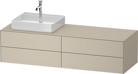 Console vanity unit wall-mounted, WT4867L60607010 taupe Satin Matt, Lacquer, Interior lighting: Integrated