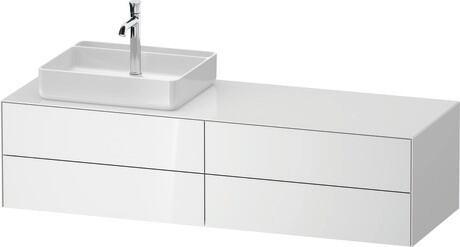 Console vanity unit wall-mounted, WT4867L85857010 White High Gloss, Lacquer, Interior lighting: Integrated