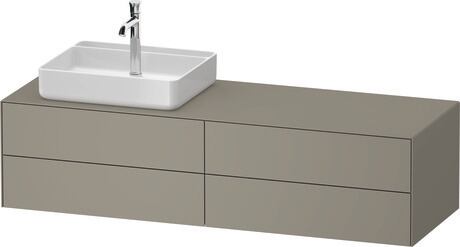 Console vanity unit wall-mounted, WT4867L92927010 Stone grey Satin Matt, Lacquer, Interior lighting: Integrated