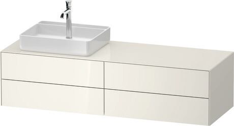 Console vanity unit wall-mounted, WT4867LH4H47010 Nordic white High Gloss, Lacquer, Interior lighting: Integrated