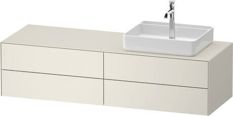 Console vanity unit wall-mounted, WT4867R39397010 Nordic white Satin Matt, Lacquer, Interior lighting: Integrated