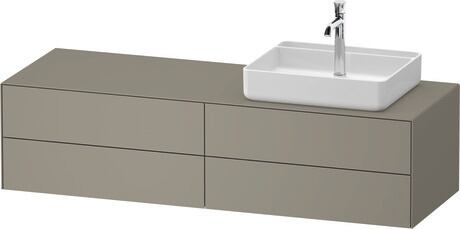 Console vanity unit wall-mounted, WT4867R92927010 Stone grey Satin Matt, Lacquer, Interior lighting: Integrated