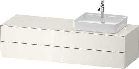 Console vanity unit wall-mounted, WT4867RH4H47010 Nordic white High Gloss, Lacquer, Interior lighting: Integrated