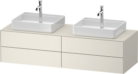 Console vanity unit wall-mounted, WT4868B39397010 Nordic white Satin Matt, Lacquer, Interior lighting: Integrated