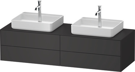 Console vanity unit wall-mounted, WT4868B58587010 Graphite Satin Matt, Lacquer, Interior lighting: Integrated