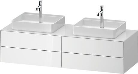 Console vanity unit wall-mounted, WT4868B85857010 White High Gloss, Lacquer, Interior lighting: Integrated