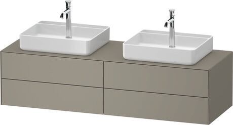 Console vanity unit wall-mounted, WT4868B92927010 Stone grey Satin Matt, Lacquer, Interior lighting: Integrated