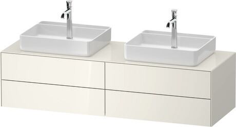 Console vanity unit wall-mounted, WT4868BH4H47010 Nordic white High Gloss, Lacquer, Interior lighting: Integrated