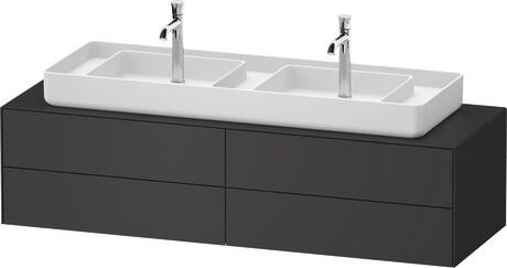 Console vanity unit wall-mounted, WT4869058580000 Graphite Satin Matt, Lacquer