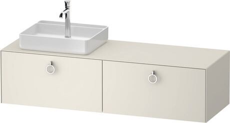 Console vanity unit wall-mounted, WT4890L39397010 Nordic white Satin Matt, Lacquer, Interior lighting: Integrated