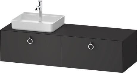 Console vanity unit wall-mounted, WT4890L58587010 Graphite Satin Matt, Lacquer, Interior lighting: Integrated