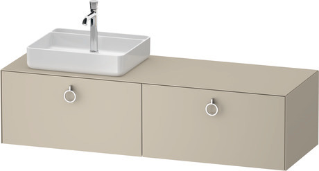 Console vanity unit wall-mounted, WT4890L60607010 taupe Satin Matt, Lacquer, Interior lighting: Integrated