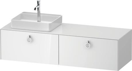 Console vanity unit wall-mounted, WT4890L85857010 White High Gloss, Lacquer, Interior lighting: Integrated