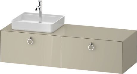 Console vanity unit wall-mounted, WT4890LH3H37010 taupe High Gloss, Lacquer, Interior lighting: Integrated