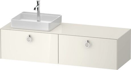 Console vanity unit wall-mounted, WT4890LH4H47010 Nordic white High Gloss, Lacquer, Interior lighting: Integrated