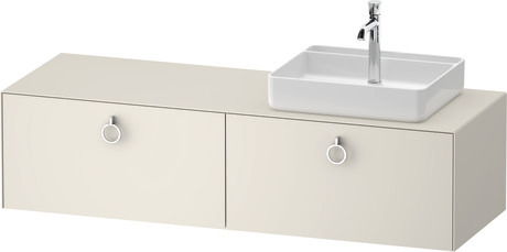 Console vanity unit wall-mounted, WT4890R39397010 Nordic white Satin Matt, Lacquer, Interior lighting: Integrated