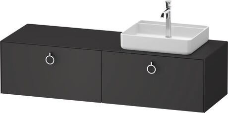 Console vanity unit wall-mounted, WT4890R58587010 Graphite Satin Matt, Lacquer, Interior lighting: Integrated