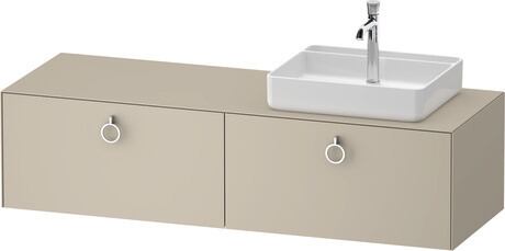 Console vanity unit wall-mounted, WT4890R60607010 taupe Satin Matt, Lacquer, Interior lighting: Integrated