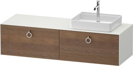 Console vanity unit wall-mounted, WT4890R77367010 Front: American walnut Matt, Solid wood, Corpus: White Satin Matt, Lacquer, Console: White Satin Matt, Lacquer, Interior lighting: Integrated