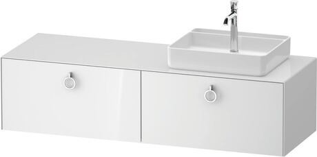 Console vanity unit wall-mounted, WT4890R85857010 White High Gloss, Lacquer, Interior lighting: Integrated