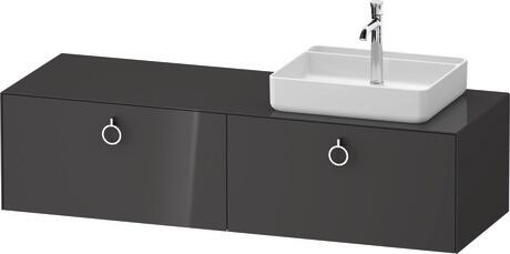 Console vanity unit wall-mounted, WT4890RH1H17010 Graphite High Gloss, Lacquer, Interior lighting: Integrated