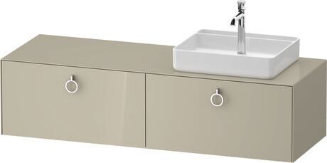 Console vanity unit wall-mounted, WT4890RH3H37010 taupe High Gloss, Lacquer, Interior lighting: Integrated