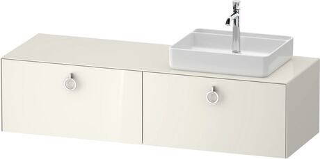 Console vanity unit wall-mounted, WT4890RH4H47010 Nordic white High Gloss, Lacquer, Interior lighting: Integrated