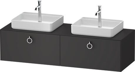 Console vanity unit wall-mounted, WT4891B58587010 Graphite Satin Matt, Lacquer, Interior lighting: Integrated