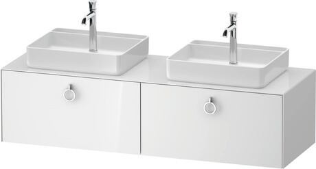 Console vanity unit wall-mounted, WT4891B85857010 White High Gloss, Lacquer, Interior lighting: Integrated