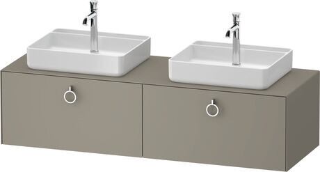 Console vanity unit wall-mounted, WT4891B92927010 Stone grey Satin Matt, Lacquer, Interior lighting: Integrated