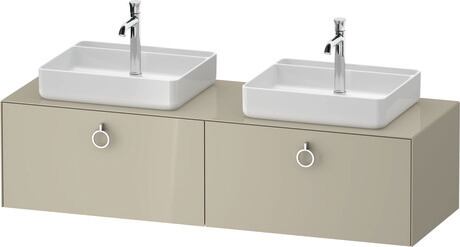 Console vanity unit wall-mounted, WT4891BH3H37010 taupe High Gloss, Lacquer, Interior lighting: Integrated