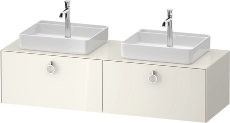 Console vanity unit wall-mounted, WT4891BH4H47010 Nordic white High Gloss, Lacquer, Interior lighting: Integrated