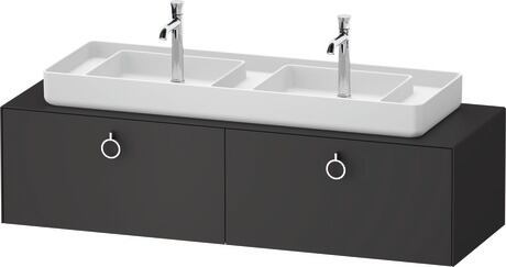 Console vanity unit wall-mounted, WT4892058580000 Graphite Satin Matt, Lacquer