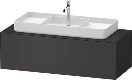 Console vanity unit wall-mounted, WT4977M58587010 Graphite Satin Matt, Lacquer, Interior lighting: Integrated