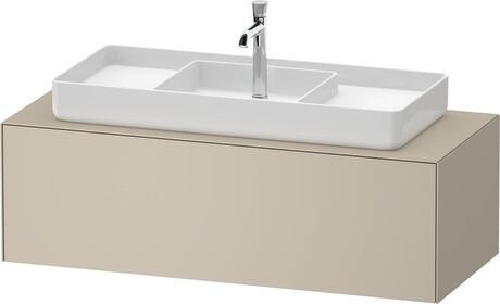 Console vanity unit wall-mounted, WT4977M60607010 taupe Satin Matt, Lacquer, Interior lighting: Integrated