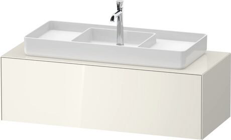 Console vanity unit wall-mounted, WT4977MH4H47010 Nordic white High Gloss, Lacquer, Interior lighting: Integrated