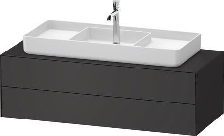 Console vanity unit wall-mounted, WT4987M58580000 Graphite Satin Matt, Lacquer