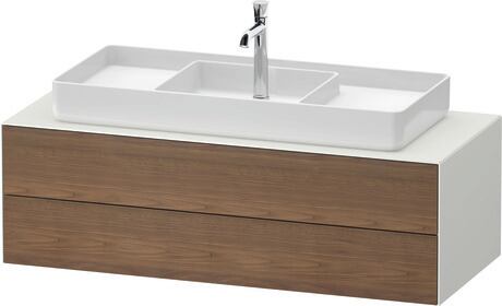 Console vanity unit wall-mounted, WT4987M77360000 Front: American walnut Matt, Solid wood, Corpus: White Satin Matt, Lacquer, Console: White Satin Matt, Lacquer