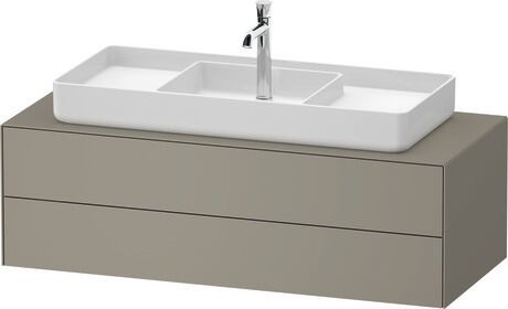 Console vanity unit wall-mounted, WT4987M92920000 Stone grey Satin Matt, Lacquer