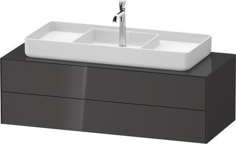 Console vanity unit wall-mounted, WT4987MH1H10000 Graphite High Gloss, Lacquer