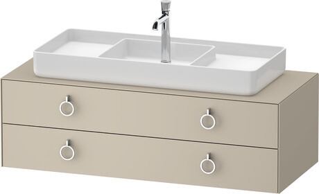 Console vanity unit wall-mounted, WT4992M60607010 taupe Satin Matt, Lacquer, Interior lighting: Integrated