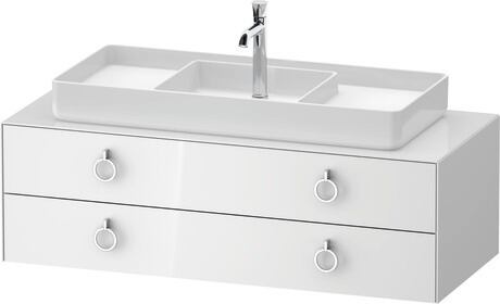 Console vanity unit wall-mounted, WT4992M85857010 White High Gloss, Lacquer, Interior lighting: Integrated