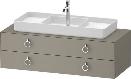 Console vanity unit wall-mounted, WT4992M92927010 Stone grey Satin Matt, Lacquer, Interior lighting: Integrated