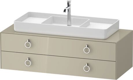 Console vanity unit wall-mounted, WT4992MH3H37010 taupe High Gloss, Lacquer, Interior lighting: Integrated