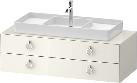 Console vanity unit wall-mounted, WT4992MH4H47010 Nordic white High Gloss, Lacquer, Interior lighting: Integrated