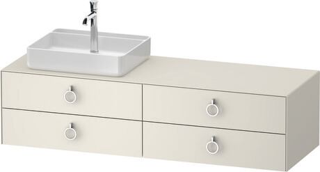 Console vanity unit wall-mounted, WT4995L39397010 Nordic white Satin Matt, Lacquer, Interior lighting: Integrated