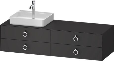 Console vanity unit wall-mounted, WT4995L58587010 Graphite Satin Matt, Lacquer, Interior lighting: Integrated