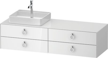 Console vanity unit wall-mounted, WT4995L85857010 White High Gloss, Lacquer, Interior lighting: Integrated