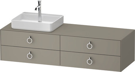 Console vanity unit wall-mounted, WT4995L92927010 Stone grey Satin Matt, Lacquer, Interior lighting: Integrated