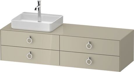 Console vanity unit wall-mounted, WT4995LH3H37010 taupe High Gloss, Lacquer, Interior lighting: Integrated